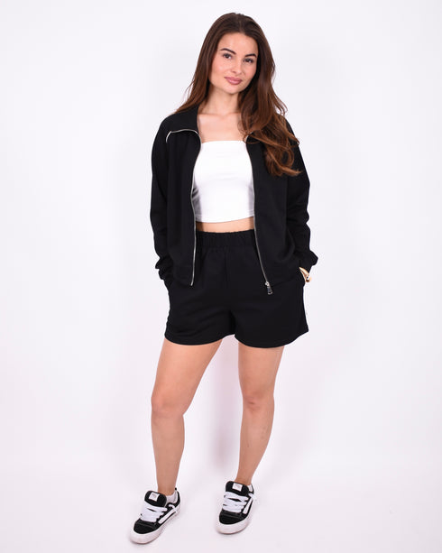 Lined summer tracksuit black