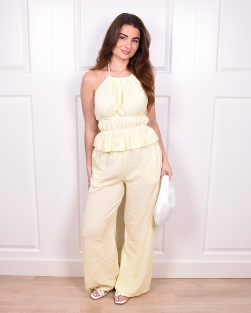 lexie cotton two piece yellow