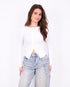Elena Button top white