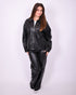 Braided leather jacket black