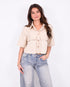 cargo cropped blouse beige