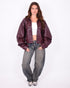 leather bomber jacket bordeaux