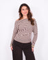 Striped off shoulder top crème/brown