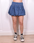 Denim balloon skort