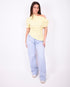 off shoulder draped top yellow