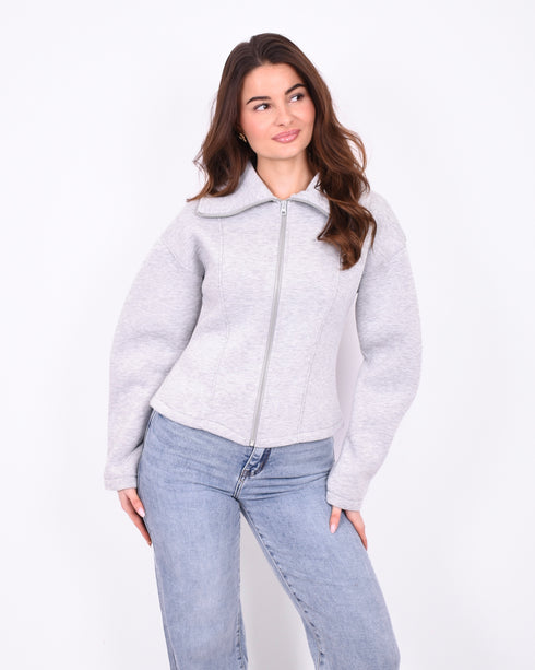 jessy zip cardigan grey
