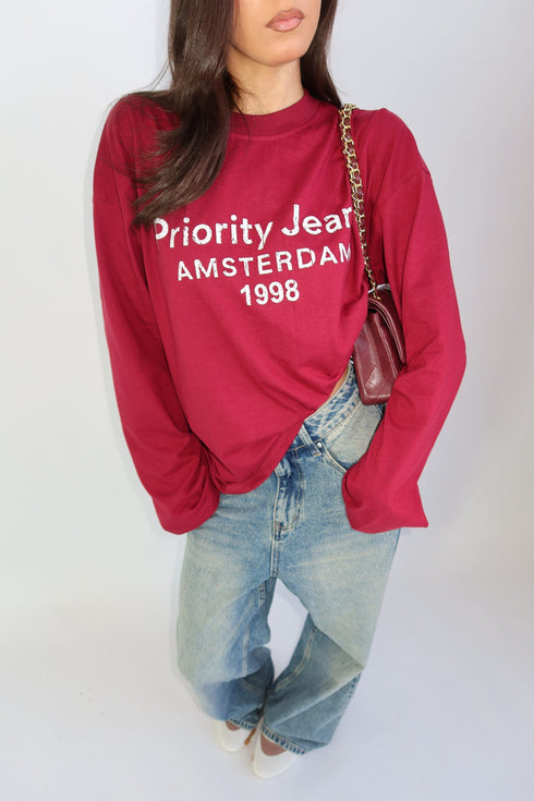 Priority Amsterdam longsleeve bordeaux