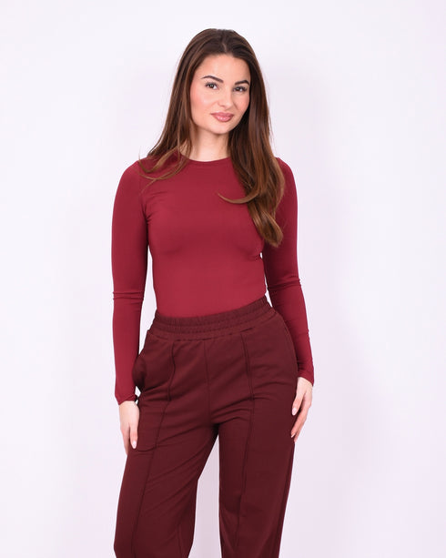 Basic long sleeve top Bordeaux