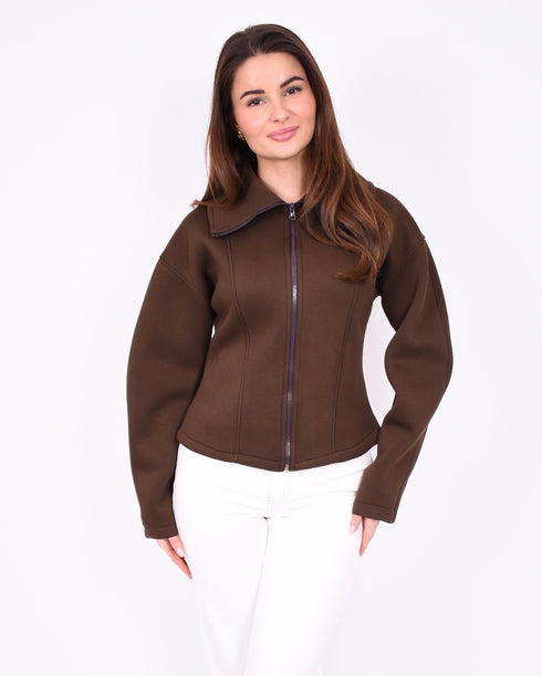 Jessy zip Cardigan Brown