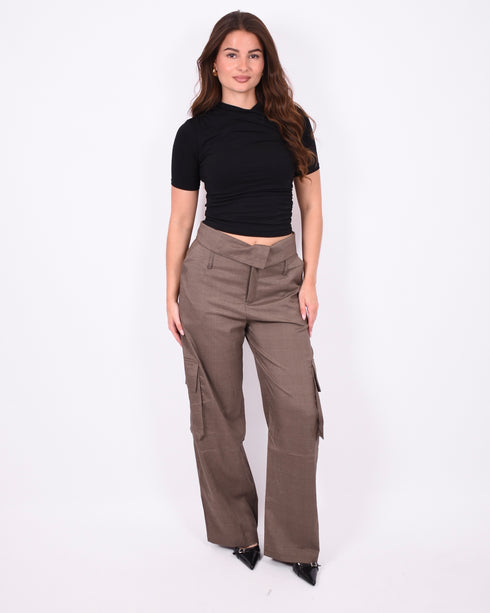 foldover checkered cargo pants