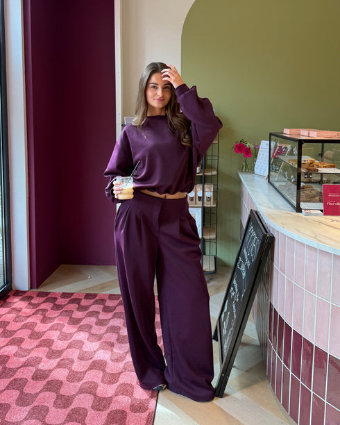 lounge set burgundy