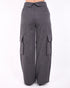 Foldover checkered pants grey