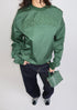 priority distressed logo sweater green