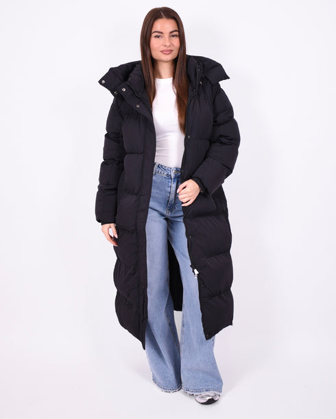 maxi puffer coat black