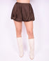 Satin balloon skort Brown