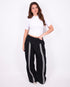 linnen stripe pants black