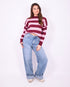striped sweater pink/bordeaux