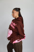 lucky me hoodie brown/pink