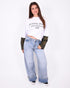 folded studs jeans