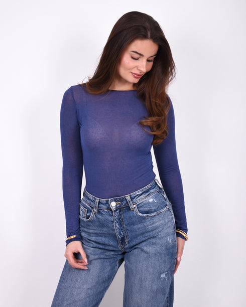 super soft cashmere top navy