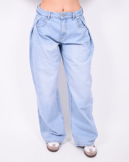 Baggy pleated jeans blue