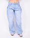 Baggy pleated jeans blue