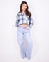 Baggy Wide leg stretch jeans light blue