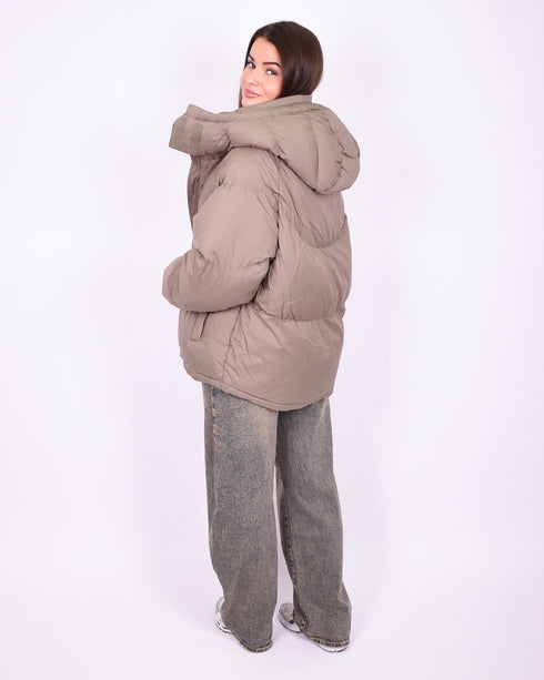 Puffer coat taupe