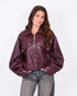 leather bomber jacket bordeaux