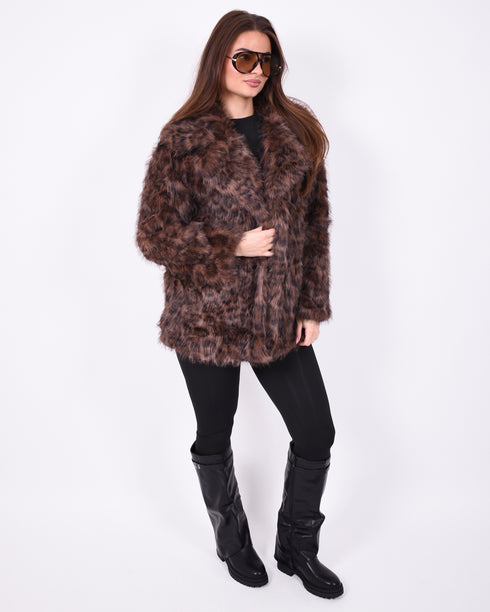 leopard faux fur coat