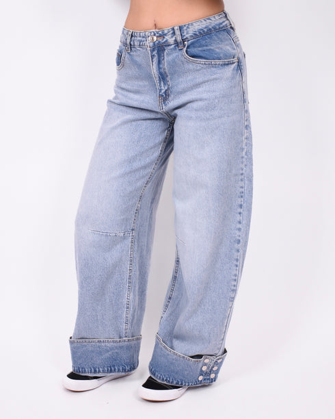 folded studs jeans