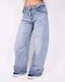 folded studs jeans