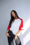 Priority baseball tee white/red