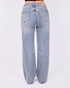 gold detail stretch jeans blue