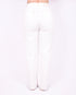 Gold detail wide leg stretch jeans white