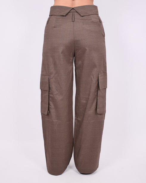 foldover checkered cargo pants