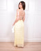 open back halter dress yellow