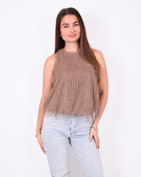 fluffy top taupe