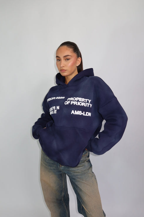 priority AMS-LDN hoodie navy