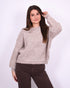 Striped sweater taupe/creme