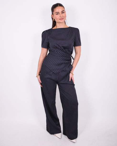 Pinstripe two piece navy