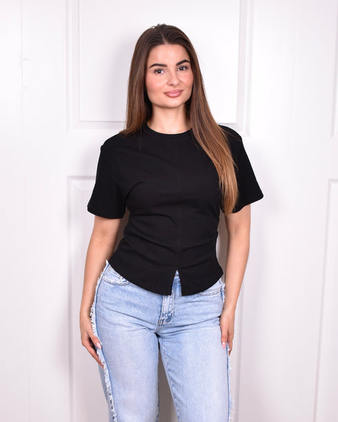 basic snatch tee black