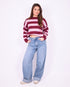striped sweater pink/bordeaux