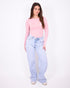 basic long sleeve top pink
