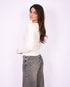 knit snatch top creme