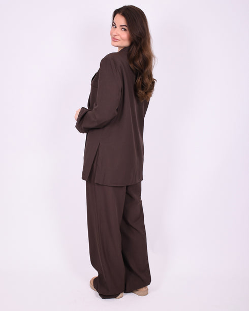 bibi boxy fit blazer brown