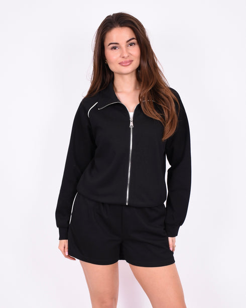 Lined summer tracksuit black