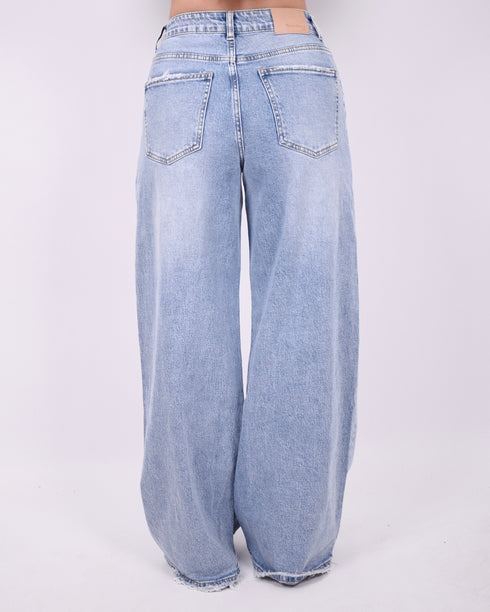 Baggy Wide leg stretch jeans light blue
