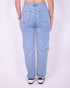 lined balloon stretch jeans blue
