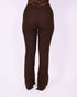 lace flared pants brown